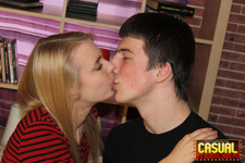 Man and blonde hottie fuck after having first date - 01